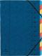 Trieur agrafé Carte lustrée, 12 compartiments, coloris bleu,image 1