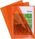 Etui carton de 100 pochettes coins, format A4, PVC lisse, coloris orange,image 1