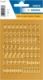Pochette de 59 chiffres adhésifs dorés, haut. 12 mm (1 feuille 9x16 / cdt),image 1