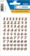 Pochette de 64 chiffres adhésifs dorés, haut. 8 mm (1 feuille 9x16 / cdt),image 1