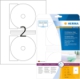 50 étiquettes CD/DVD blanches surglacées, format Ø 116 mm (25 feuilles / cdt),image 1