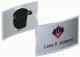 Boîte de 25 badges ACRYL, 75 x 40 mm, fixation par pince, transparent,image 1