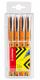 Etui de 4 stylos rollers Worker, pointe F, encre 4 coul., coloris jaune/assortis,image 1