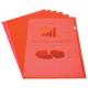 Boîte de 100 pochettes coin standard, A4, PP 12/100e, coloris rouge,image 1