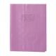 Protège-cahier Grain Madras 17x22, PVC 22/100, coloris violet, avec rabats marque-pages et porte-étiquette,image 1