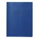 Protège-cahier Grain Madras 240x320, PVC 22/100, coloris bleu, avec rabats marque-pages et porte-étiquette,image 1