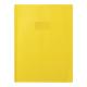 Protège-cahier Grain Madras 240x320, PVC 22/100, coloris jaune, avec rabats marque-pages et porte-étiquette,image 1