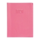 Protège-cahier Grain Cuir A4, PVC 20/100, coloris rose fuchsia, avec porte-étiquette,image 1