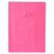 Protège-cahier Grain Losange A4, PVC 18/100, coloris rose, avec porte-étiquette,image 1