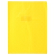 Protège-cahier Grain Losange 240x320, PVC 18/100, coloris jaune, avec porte-étiquette,image 1