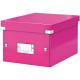 Boîte de rangement Click & Store, format A5, en PP, coloris rose métallique,image 1