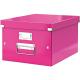 Boîte de rangement Click & Store, format A4, en PP, coloris rose métallique,image 1