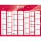 Calendrier de banque rouge r/v° 43x33,5 FR,image 1
