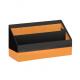 Porte-courrier Orange&Black, simili cuir noir, 2 compartiments,image 1