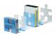 Paire de serre-livres PUZZLE, en PS, coloris bleu translucide,image 3