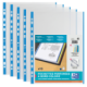 Sachet de 10 pochettes perforées, A4, en PP lisse 9/100e, bord coloré bleu,image 1