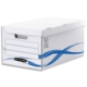 Lot de 5 containers à archives Flip Top Bankers Box Basic, coloris blanc/bleu,image 1
