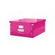 Boîte de rangement Click & Store, format A3, en PP, coloris rose métallique,image 1