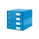 Bloc 4 tiroirs Click & Store, format A4, en PP, coloris bleu métallique,image 1