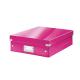 Boîte de rangement Click & Store Wow, moyen format avec compartiments, coloris rose métallique,image 1
