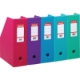 Porte-revues pliable, dos de 100 mm, en PVC coloris assortis,image 1