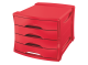 Bloc de classement Europost 4 tiroirs, coloris rouge,image 1
