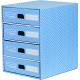 Module 4 tiroirs Bankers Box Style, pour format A4+, coloris bleu/blanc,image 1