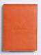 Porte-bloc Rhodiarama tangerine format 95x130, en simili cuir, avec porte-crayon + bloc N°12 quadrillé 5x5,image 1