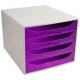 Module ECOBOX 4 tiroirs Linicolor gris/violet transparent,image 1