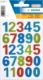 Pochette de 25 chiffres adhésifs couleurs scintillants, haut. 15 mm (1 feuille 9x16 / cdt),image 1