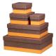 Set de 5 boîtes gigognes Rhodiarama, simili cuir, coloris chocolat,image 1