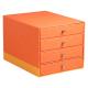 Bloc de classement Rhodiarama, simili cuir, 4 tiroirs, coloris tangerine,image 1