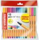 Ecopack de 15 stylos-feutres point 88 Mini, tracé 0,4mm, encres 15 coul. dont 4 fluo, coloris jaune/assortis,image 1