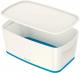 Boîte de rangement MyBox Wow, 5 L, avec couvercle, coloris blanc/bleu métallique,image 1