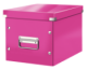Boîte de rangement Click & Store Wow, format cube moyen, coloris rose métallique,image 1