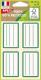 Pochette de 32 étiquettes scolaires lignées/cadrées vert, format 36 x 56 mm,image 1