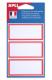 Pochette de 24 étiquettes scolaires cadrées rouge, format 34 x 75 mm,image 1