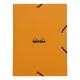 Chemise à élastique 3 rabats, carte enduite, format 24x32, coloris orange,image 1