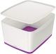 Boîte de rangement MyBox Wow, 18 L, avec couvercle, coloris blanc/violet,image 1