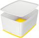 Boîte de rangement MyBox Wow, 18 L, avec couvercle, coloris blanc/jaune,image 1