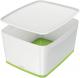 Boîte de rangement MyBox Wow, 18 L, avec couvercle, coloris blanc/vert,image 1