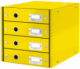 Bloc 4 tiroirs Click & Store, format A4, en PP, coloris jaune,image 1