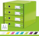 Bloc 4 tiroirs Click & Store, format A4, en PP, coloris vert,image 1