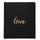 Livre d'Or Love 21x19 cm, 140 pages, couverture noire grainée, marquage or rosé,  tranche or,image 1
