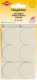 Blister de 16 patins en feutre polyester, diam. 35 mm, adhésif, blanc,image 1