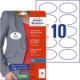 200 badges adhésifs en textile blanc, format ovale 80 x 50 mm (20 feuilles / cdt),image 1