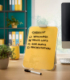Chevalet de bureau en verre Cosy, avec marqueur, coloris jaune,image 2