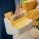 Boîte de rangement portable Cosy, en ABS, coloris jaune/gris clair,image 2