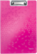 Porte-bloc avec rabat Wow, en PP et clip métal, coloris rose métallisé,image 1