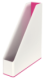 Porte-revues Dual Wow, dos de 65 mm, polystyrène choc, coloris blanc/rose métallique,image 1